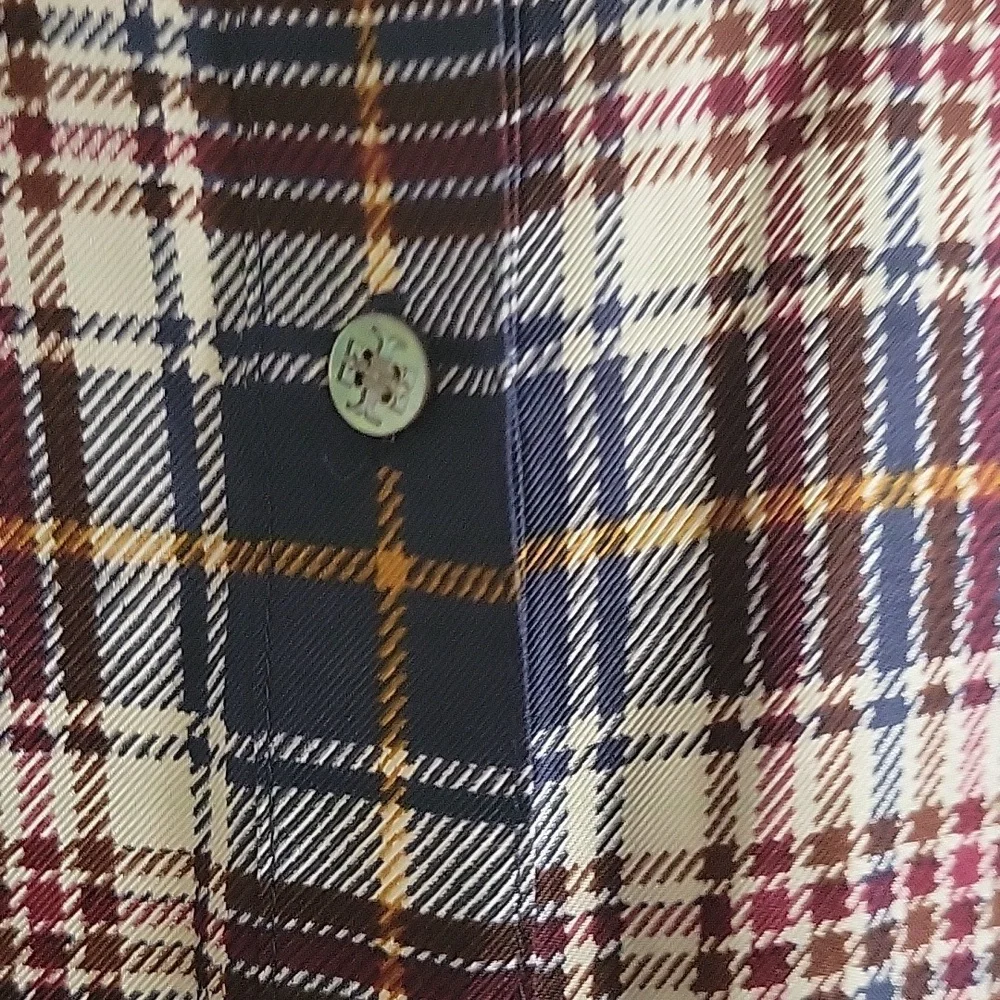 NWT Tory Burch Cora Milano Tartan Silk Mini Brown Blue Shirt Dress Plaid Size 6